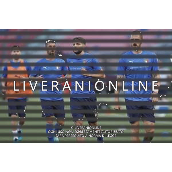 ITALIA - REPUBBLICA CECA gara amichevole prima del campionato Europeo UEFA 2020 - 04/06/2021 - nella foto: riscaldamento dell\'Italia nel prepartita - leonardo bonucci e domenico berardi ©Claudio Zamagni/Agenzi Aldo Liverani s.a.s. during international friendly soccer match before uefa Euro 2020 between Italy and Czech Republic at Renato Dall\'Ara Stadium on June 04 2021 in Bologna photo credit by Claudio Zamagni/Aldo Liverani Photo Agency/AGENZIA ALDO LIVERANI SAS