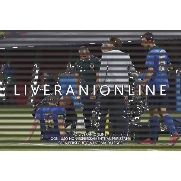 ITALIA - REPUBBLICA CECA gara amichevole prima del campionato Europeo UEFA 2020 - 04/06/2021 - nella foto: Bonucci Leonardo(Italia) a terra infortunato Mister Roberto Mancini(Italia) Acerbi Francesco(Italia) ©Claudio Zamagni/Agenzi Aldo Liverani s.a.s. during international friendly soccer match before uefa Euro 2020 between Italy and Czech Republic at Renato Dall\'Ara Stadium on June 04 2021 in Bologna photo credit by Claudio Zamagni/Aldo Liverani Photo Agency/AGENZIA ALDO LIVERANI SAS
