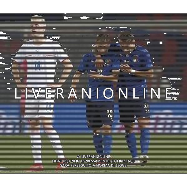 ITALIA - REPUBBLICA CECA gara amichevole prima del campionato Europeo UEFA 2020 - 04/06/2021 - nella foto: Immobile Ciro(Italia) Barella Nicolo’(Italia) esultanza ©Claudio Zamagni/Agenzi Aldo Liverani s.a.s. during international friendly soccer match before uefa Euro 2020 between Italy and Czech Republic at Renato Dall\'Ara Stadium on June 04 2021 in Bologna photo credit by Claudio Zamagni/Aldo Liverani Photo Agency/AGENZIA ALDO LIVERANI SAS