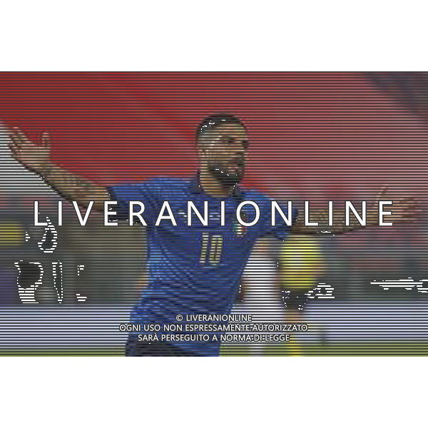 ITALIA - REPUBBLICA CECA gara amichevole prima del campionato Europeo UEFA 2020 - 04/06/2021 - nella foto: esultanza Insigne Lorenzo(Italia)dopo il goal ©Claudio Zamagni/Agenzi Aldo Liverani s.a.s. during international friendly soccer match before uefa Euro 2020 between Italy and Czech Republic at Renato Dall\'Ara Stadium on June 04 2021 in Bologna photo credit by Claudio Zamagni/Aldo Liverani Photo Agency/AGENZIA ALDO LIVERANI SAS