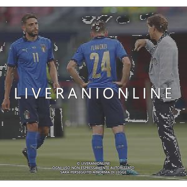 ITALIA - REPUBBLICA CECA gara amichevole prima del campionato Europeo UEFA 2020 - 04/06/2021 - nella foto:Mister Roberto Mancini(Italia)Florenzi Alessandro(Italia) Berardi Domenico(Italia) ©Claudio Zamagni/Agenzi Aldo Liverani s.a.s. Mister Roberto Mancini(Italia)Florenzi Alessandro(Italia) Berardi Domenico(Italia) during international friendly soccer match before uefa Euro 2020 between Italy and Czech Republic at Renato Dall\'Ara Stadium on June 04 2021 in Bologna photo credit by Claudio Zamagni/Aldo Liverani Photo Agency/AGENZIA ALDO LIVERANI SAS