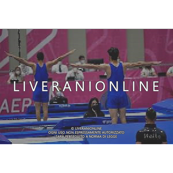 Marinil/LMedia - Trampoline World Cup Synchro Men - Gymnastics 05 June 2021 - Centro Sportivo San Filippo di Brescia, brescia, Italy Photo showing: Lavino - Patisso Colonna ITA @Marinil/LMedia/AGENZIA ALDO LIVERANI SAS
