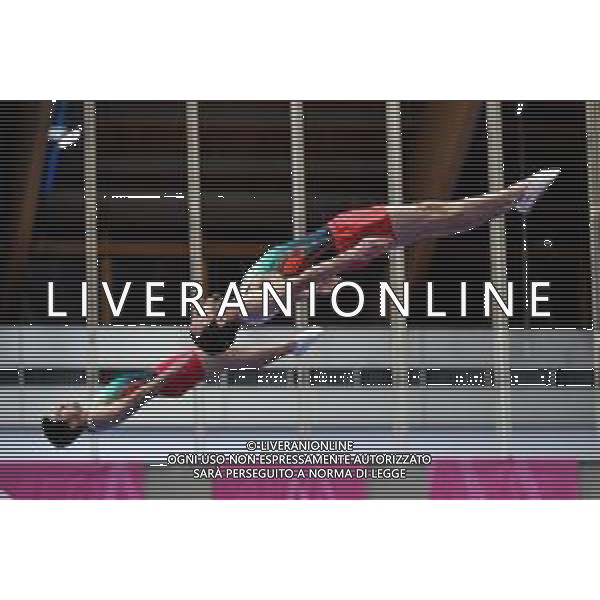 Marinil/LMedia - Trampoline World Cup Synchro Men - Gymnastics 05 June 2021 - Centro Sportivo San Filippo di Brescia, brescia, Italy Photo showing: Abreu - Ferreira POR @Marinil/LMedia/AGENZIA ALDO LIVERANI SAS