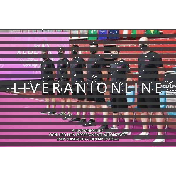 Marinil/LMedia - Trampoline World Cup Synchro Women - Gymnastics 05 June 2021 - Centro Sportivo San Filippo di Brescia, brescia, Italy Photo showing: sanification team @Marinil/LMedia/AGENZIA ALDO LIVERANI SAS