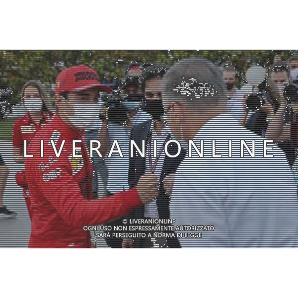 (L to R): Charles Leclerc (MON) Ferrari with Arif Rahimov (AZE) Executive Director of Baku City Circuit at a tree planting ceremony for the Grand Prix Think Green Initiative. 05.06.2021. Formula 1 World Championship, Rd 6, Azerbaijan Grand Prix, Baku Street Circuit, Azerbaijan, Qualifying Day. - www.xpbimages.com, EMail: requests@xpbimages.com © Copyright: Batchelor / XPB Images/AGENZIA ALDO LIVERANI SAS - ITALY ONLY EDITORIAL USE ONLY