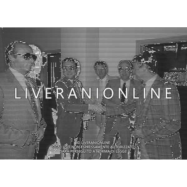 1984 MILANO LEGA CALCIO VIA FILIPPETTI INAUGURAZIONE DI ALCUNI NUOVI LOCALI ALLA PRESENZA DEI PRESIDENTI SERIE A E B NELLA FOTO LUCIANO MOGGI-RANIERI PONTELLO-CORSI E ILARIO CASTAGNER AG ALDO LIVERANI SAS