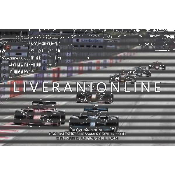 (L to R): Charles Leclerc (MON) Ferrari SF-21 and Lewis Hamilton (GBR) Mercedes AMG F1 W12 battle for position. 06.06.2021. Formula 1 World Championship, Rd 6, Azerbaijan Grand Prix, Baku Street Circuit, Azerbaijan, Race Day. - www.xpbimages.com, EMail: requests@xpbimages.com © Copyright: Batchelor / XPB Images/AGENZIA ALDO LIVERANI SAS - ITALY ONLY EDITORIAL USE ONLY
