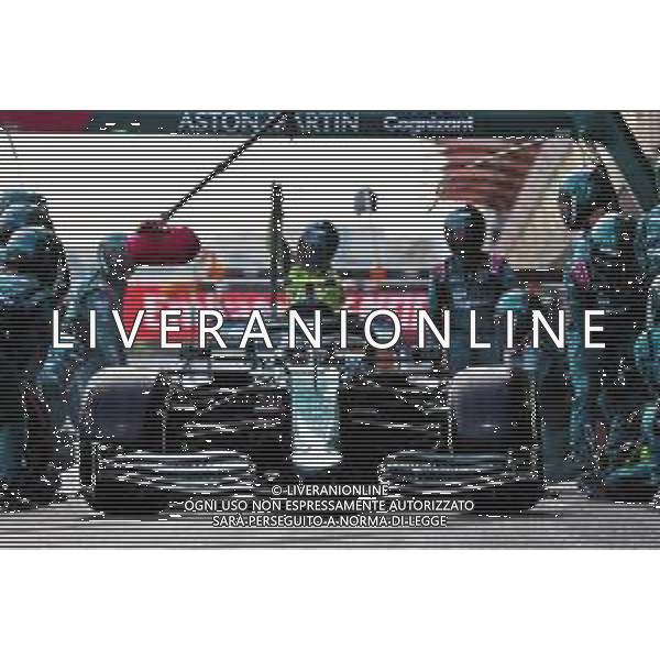 Sebastian Vettel (GER) Aston Martin F1 Team AMR21 makes a pit stop. 06.06.2021. Formula 1 World Championship, Rd 6, Azerbaijan Grand Prix, Baku Street Circuit, Azerbaijan, Race Day. - www.xpbimages.com, EMail: requests@xpbimages.com © Copyright: Charniaux / XPB Images/AGENZIA ALDO LIVERANI SAS - ITALY ONLY EDITORIAL USE ONLY
