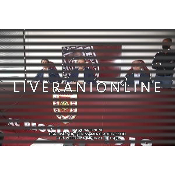 PRESENTAZIONE DI AIMO DIANA NUOVO ALLENATORE DELLA REGGIANA CALCIO - REGGIO EMILIA 07.06.2021 NELLA FOTO CON IL PRESIDENTE CARMELO SALERNO E DORIANO TOSI ©SANTANDREA /AGENZIA ALDO LIVERANI SAS