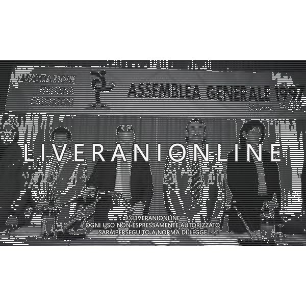 14-04-1997 MILANO ASSEMBLEA GENERALE AIC NELLA FOTO SILVANO MAIOLI-SERGIO CAMPANA-LEONARDO GROSSO-DEMETRIO ALBERTINI AG ALDO LIVERANI SAS