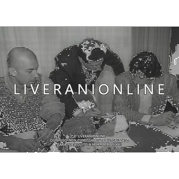 1996 MILANO HOTEL MICHELANGELO DIRETTIVO AIC ASSOCIAZIONE ITALIANA CALCIATORI NELLA FOTO GIANLUCA VIALLI SILVANO MAIOLI E DEMETRIO ALBERTINI AG ALDO LIVERANI SAS