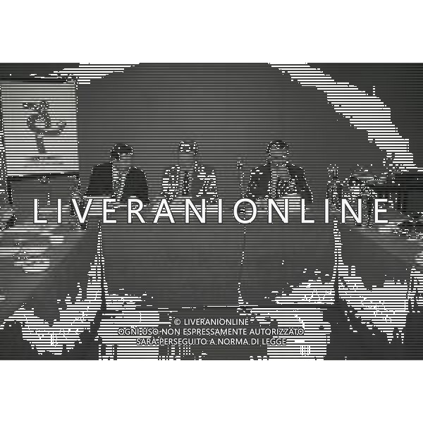1996 MILANO HOTEL MICHELANGELO DIRETTIVO AIC ASSOCIAZIONE ITALIANA CALCIATORI NELLA FOTO SILVANO MAIOLI SERGIO CAMPANA E LEONARDO GROSSO AG ALDO LIVERANI SAS