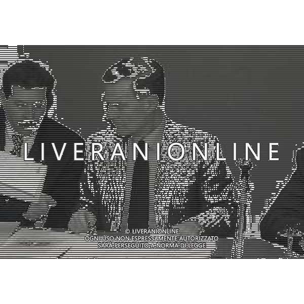 1996 MILANO HOTEL MICHELANGELO DIRETTIVO AIC ASSOCIAZIONE ITALIANA CALCIATORI NELLA FOTO SERGIO CAMPANA E SILVANO MAIOLI AG ALDO LIVERANI SAS