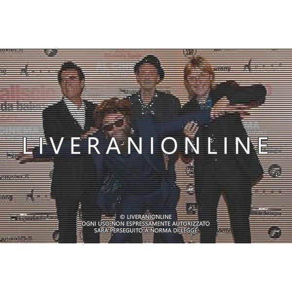 © TVRG presso Anteo Palazzo del Cinema di via Milazzo photocall del film Extraliscio punk da balera nella foto gli Extraliscio da SX Mauro Ferrara, Mirco Mariani e Mauro il Biondo e dietro al centro Ermanno Cavazzoni voce narrante del film Milano 09-06-2021 foto Roberto Garavaglia/agenzia Aldo Liverani