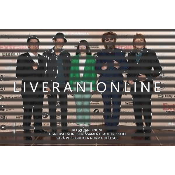 © TVRG presso Anteo Palazzo del Cinema di via Milazzo photocall del film Extraliscio punk da balera nella foto da SX Mauro Ferrara degli Extraliscio, Ermanno Cavazzoni voce narrante del film, Gilda Mariani attrice e figlia di Mirco, Mirco Mariani degli Extraliscio e Moreno il Biondo degli Extraliscio Milano 09-06-2021 foto Roberto Garavaglia/agenzia Aldo Liverani