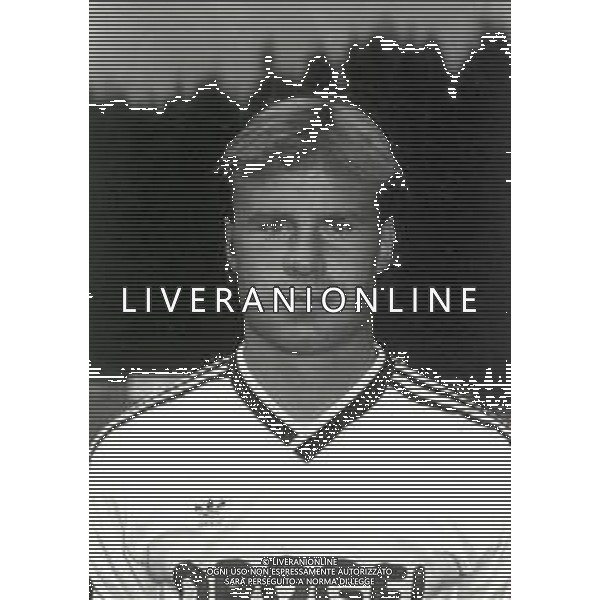 RETROSPETTIVA HANS HOLMQVIST CALCIATORE NELLA FOTO HANS HOLMQVIST CON LA MAGLIA DEL CESANA CALCIO NELL\' ANNO 1988-1989 AG ALDO LIVERANI SAS