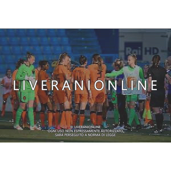 Griffonit/LMedia - Friendly match 2021 - Italy Women vs Netherlands - friendly football match 10 June 2021 - Paolo Mazza stadium, ferrara, Italy Photo showing: Water break for Netherlands @Griffonit/LMedia/AGENZIA ALDO LIVERANI SAS