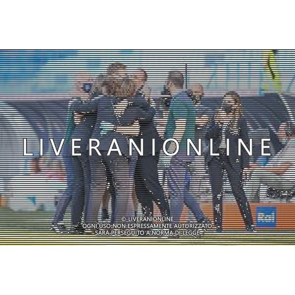 Griffonit/LMedia - Friendly match 2021 - Italy Women vs Netherlands - friendly football match 10 June 2021 - Paolo Mazza stadium, ferrara, Italy Photo showing: Happiness of Italy staff after winning the match @Griffonit/LMedia/AGENZIA ALDO LIVERANI SAS