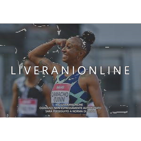 Guglielmii/LMedia - Wanda Diamond League 2021 - Golden Gala Pietro Mennea - Athletics Internationals 10 June 2021 - Asics Firenze Marathon Stadium, florence, Italy Photo showing: Jasmine Camacho-Queen (PUR) Women\'s 100mH celebrates the victory @Guglielmii/LMedia/AGENZIA ALDO LIVERANI SAS