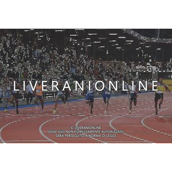 Guglielmii/LMedia - Wanda Diamond League 2021 - Golden Gala Pietro Mennea - Athletics Internationals 10 June 2021 - Asics Firenze Marathon Stadium, florence, Italy Photo showing: The arrival of Men\'s 100m @Guglielmii/LMedia AG ALDO LIVERANI SAS