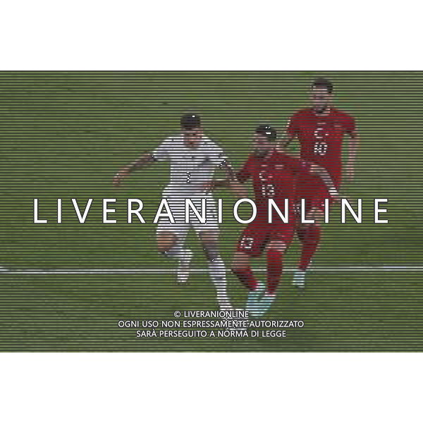 Campionato Europeo UEFA EURO 2020 gara d\'apertura TURCHIA vs ITALIA - 04/06/2021 - nella foto: Umut Merat(Turchia)Di Lorenzo Giovanni(Italia) ©Claudio Zamagni/Agenzia Aldo Liverani s.a.s. Umut Mera?(Turchia)Di Lorenzo Giovanni(Italia) during European UEFA Championship - UEFA Euro 2020 soccer match between Turkey and Italy at Olympic Stadium in Rome on June 11 2021 photo credit by Claudio Zamagni/Aldo Liverani Photo Agency/AGENZIA ALDO LIVERANI SAS