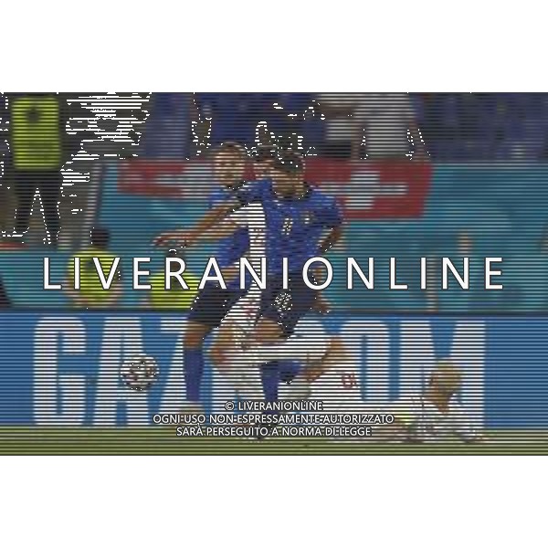 Campionato Europeo UEFA EURO 2020 gara del gruppo A ITALIA vs SVIZZERA del 16/06/2021 - nella foto: Berardi Domenico(Italia) Immobile Ciro(Italia) ©Claudio Zamagni/Agenzia Aldo Liverani s.a.s. during European UEFA Championship - UEFA Euro 2020 soccer match between Italy and Switzerland Olympic Stadium in Rome on June 16 2021 photo credit by Claudio Zamagni/Aldo Liverani Photo Agency/AGENZIA ALDO LIVERANI SAS
