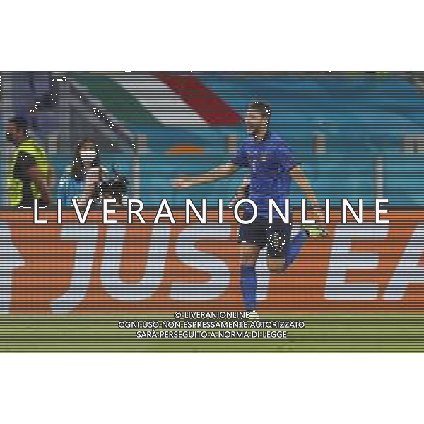 Campionato Europeo UEFA EURO 2020 gara del gruppo A ITALIA vs SVIZZERA del 16/06/2021 - nella foto: esultanza Manuel Locatelli(Italia) dopo il goal ©Claudio Zamagni/Agenzia Aldo Liverani s.a.s. during European UEFA Championship - UEFA Euro 2020 soccer match between Italy and Switzerland Olympic Stadium in Rome on June 16 2021 photo credit by Claudio Zamagni/Aldo Liverani Photo Agency/AGENZIA ALDO LIVERANI SAS
