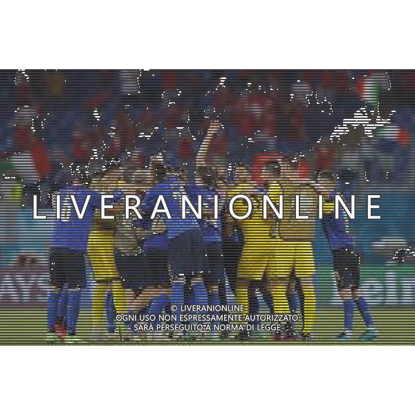 Campionato Europeo UEFA EURO 2020 gara del gruppo A ITALIA vs SVIZZERA del 16/06/2021 - nella foto: esultanza finale italia ©Claudio Zamagni/Agenzia Aldo Liverani s.a.s. during European UEFA Championship - UEFA Euro 2020 soccer match between Italy and Switzerland Olympic Stadium in Rome on June 16 2021 photo credit by Claudio Zamagni/Aldo Liverani Photo Agency/AGENZIA ALDO LIVERANI SAS