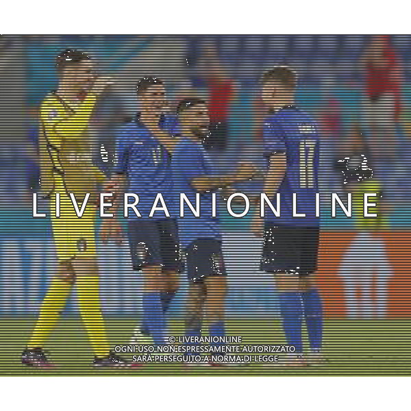 Campionato Europeo UEFA EURO 2020 gara del gruppo A ITALIA vs SVIZZERA del 16/06/2021 - nella foto: esultanza finale italia ©Claudio Zamagni/Agenzia Aldo Liverani s.a.s. during European UEFA Championship - UEFA Euro 2020 soccer match between Italy and Switzerland Olympic Stadium in Rome on June 16 2021 photo credit by Claudio Zamagni/Aldo Liverani Photo Agency/AGENZIA ALDO LIVERANI SAS