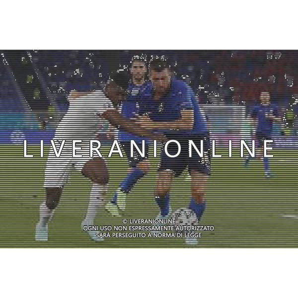 Campionato Europeo UEFA EURO 2020 gara del gruppo A ITALIA vs SVIZZERA del 16/06/2021 - nella foto: Acerbi Francesco(Italia) Breel Embolo (Switzerland) ©Claudio Zamagni/Agenzia Aldo Liverani s.a.s. Acerbi Francesco(Italia) during European UEFA Championship - UEFA Euro 2020 soccer match between Italy and Switzerland Olympic Stadium in Rome on June 16 2021 photo credit by Claudio Zamagni/Aldo Liverani Photo Agency/AGENZIA ALDO LIVERANI SAS