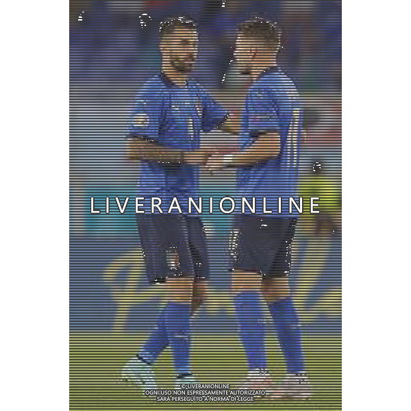 Campionato Europeo UEFA EURO 2020 gara del gruppo A ITALIA vs SVIZZERA del 16/06/2021 - nella foto: Spinazzola Leonardo(Italia) Immobile Ciro(Italia) ©Claudio Zamagni/Agenzia Aldo Liverani s.a.s. Spinazzola Leonardo(Italia) Immobile Ciro(Italia) during European UEFA Championship - UEFA Euro 2020 soccer match between Italy and Switzerland Olympic Stadium in Rome on June 16 2021 photo credit by Claudio Zamagni/Aldo Liverani Photo Agency/AGENZIA ALDO LIVERANI SAS