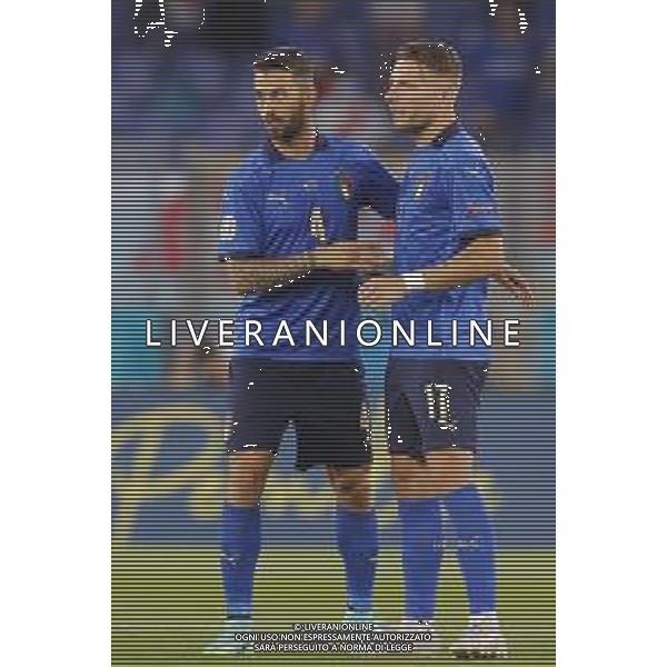 Campionato Europeo UEFA EURO 2020 gara del gruppo A ITALIA vs SVIZZERA del 16/06/2021 - nella foto: Spinazzola Leonardo(Italia) Immobile Ciro(Italia) ©Claudio Zamagni/Agenzia Aldo Liverani s.a.s. Spinazzola Leonardo(Italia) Immobile Ciro(Italia) during European UEFA Championship - UEFA Euro 2020 soccer match between Italy and Switzerland Olympic Stadium in Rome on June 16 2021 photo credit by Claudio Zamagni/Aldo Liverani Photo Agency/AGENZIA ALDO LIVERANI SAS