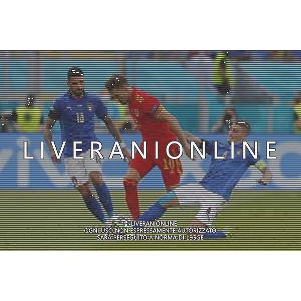 Campionato Europeo UEFA EURO 2020 gara del gruppo A ITALIA vs GALLES del 20/06/2021 - nella foto: Emerson(Italia) Verratti Marco (Italia) e aaron ramsey ©Claudio Zamagni/Agenzia Aldo Liverani s.a.s. during European UEFA Championship - UEFA Euro 2020 soccer match between Italy and Wales at Olympic Stadium in Rome on June 20 2021 photo credit by Claudio Zamagni/Aldo Liverani Photo Agency/AGENZIA ALDO LIVERANI SAS