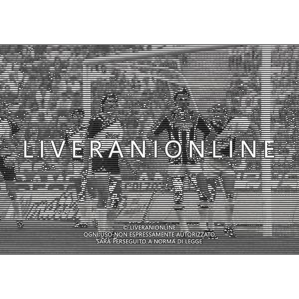 17-05-1987 UDINE CAMPIONATO DI CALCIO SERIE A UDINESE-MILAN 0-0 NELLA FOTO MASSIMO STORGATO-MARK HATELEY E ANGELO COLOMBO AG ALDO LIVERANI SAS
