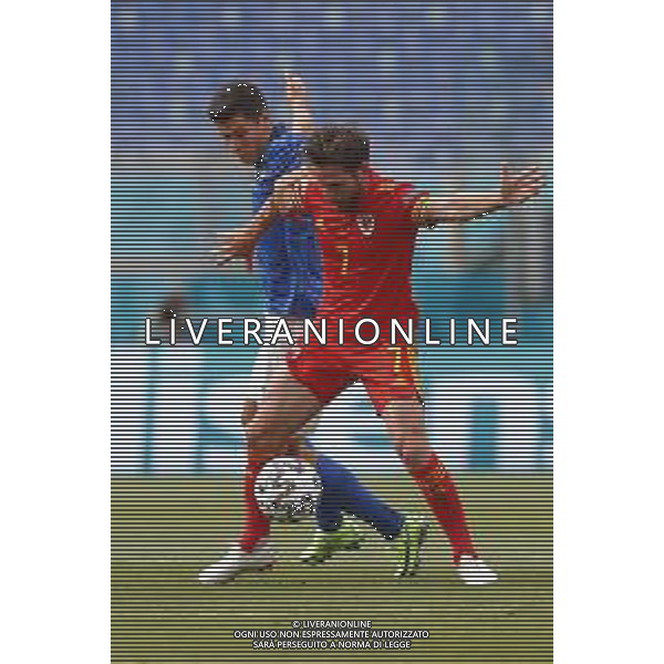 Campionato Europeo UEFA EURO 2020 gara del gruppo A ITALIA vs GALLES del 20/06/2021 - nella foto: Joe Allen(Galles) Pessina Matteo(Italia) ©Claudio Zamagni/Agenzia Aldo Liverani s.a.s. Joe Allen(Galles) Pessina Matteo(Italia) during European UEFA Championship - UEFA Euro 2020 soccer match between Italy and Wales at Olympic Stadium in Rome on June 20 2021 photo credit by Claudio Zamagni/Aldo Liverani Photo Agency