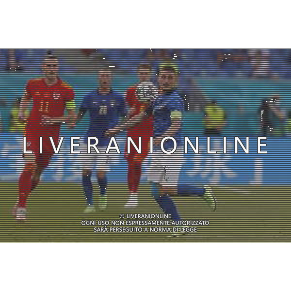 Campionato Europeo UEFA EURO 2020 gara del gruppo A ITALIA vs GALLES del 20/06/2021 - nella foto: Verratti Marco (Italia) Gareth Bale(Galles)Bernardeschi Federico(Italia)Joe Rodo(Galles) ©Claudio Zamagni/Agenzia Aldo Liverani s.a.s. Verratti Marco (Italia) Gareth Bale(Galles)Bernardeschi Federico(Italia)Joe Rodo(Galles) during European UEFA Championship - UEFA Euro 2020 soccer match between Italy and Wales at Olympic Stadium in Rome on June 20 2021 photo credit by Claudio Zamagni/Aldo Liverani Photo Agency