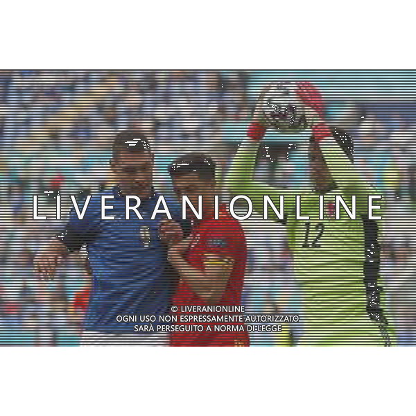 Campionato Europeo UEFA EURO 2020 gara del gruppo A ITALIA vs GALLES del 20/06/2021 - nella foto: Danny Ward(Galles) Belotti Andrea(Italia) Ethan Ampadu(Galles) ©Claudio Zamagni/Agenzia Aldo Liverani s.a.s. Danny Ward(Galles) Belotti Andrea(Italia) Ethan Ampadu(Galles) during European UEFA Championship - UEFA Euro 2020 soccer match between Italy and Wales at Olympic Stadium in Rome on June 20 2021 photo credit by Claudio Zamagni/Aldo Liverani Photo Agency