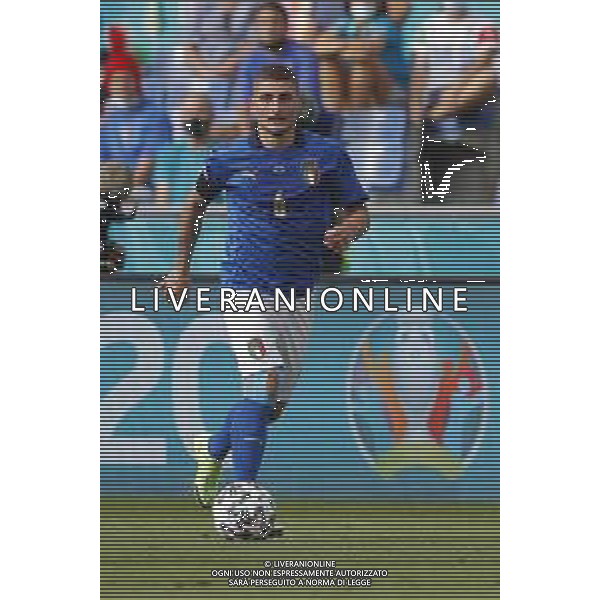 Campionato Europeo UEFA EURO 2020 gara del gruppo A ITALIA vs GALLES del 20/06/2021 - nella foto: Verratti Marco (Italia) ©Claudio Zamagni/Agenzia Aldo Liverani s.a.s. Verratti Marco (Italia) during European UEFA Championship - UEFA Euro 2020 soccer match between Italy and Wales at Olympic Stadium in Rome on June 20 2021 photo credit by Claudio Zamagni/Aldo Liverani Photo Agency