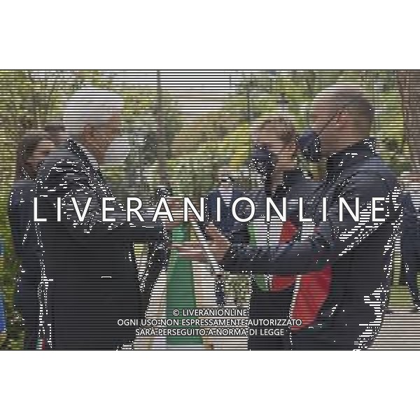 Cerimonia di consegna della bandiera agli atleti italiani in partenza per i Giochi Olimpici e Paralimpici di Tokyo 2020 - Roma 23.06.2021 nella foto il Presidente Sergio Mattarella con Bebe Vio e Federico Morlacchi ©Ufficio stampa Presidenza della Repubblica/AGENZIA ALDO LIVERANI SAS