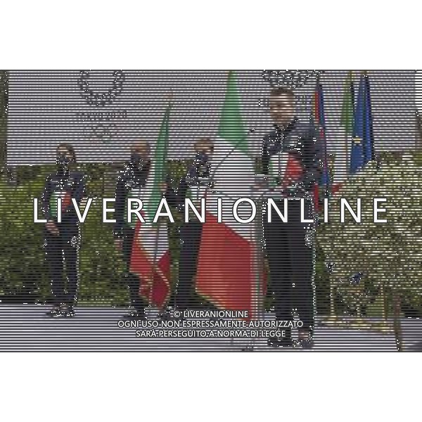 Cerimonia di consegna della bandiera agli atleti italiani in partenza per i Giochi Olimpici e Paralimpici di Tokyo 2020 - Roma 23.06.2021 nella foto i Portabandiera Bebe Vio e Federico Morlacchi Jessica Rossi ed Elia Viviani ©Ufficio stampa Presidenza della Repubblica/AGENZIA ALDO LIVERANI SAS