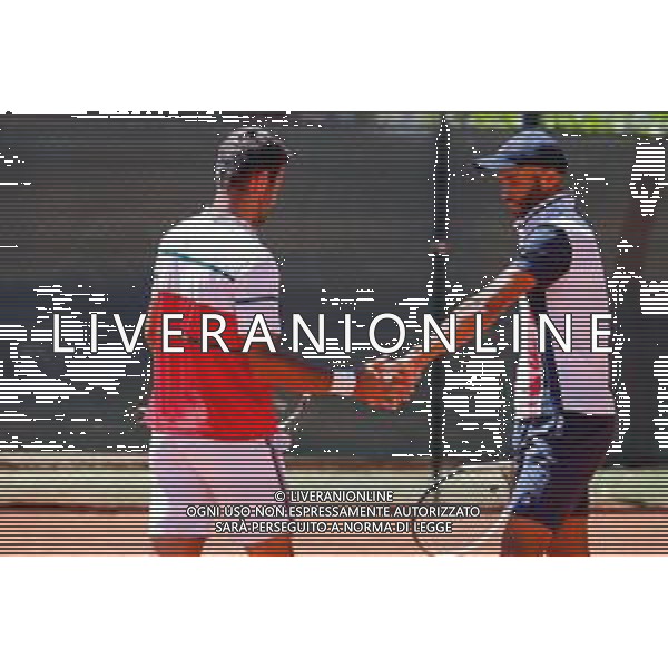 Corradino/LMedia - ATP Challenger Milano 2021 - Tennis Internationals 25 June 2021 - Aspria Harbour Club, milan, Italy Photo showing: Fabien Reboul and Sadio Doumbia @Corradino/LMedia/AGENZIA ALDO LIVERANI SAS