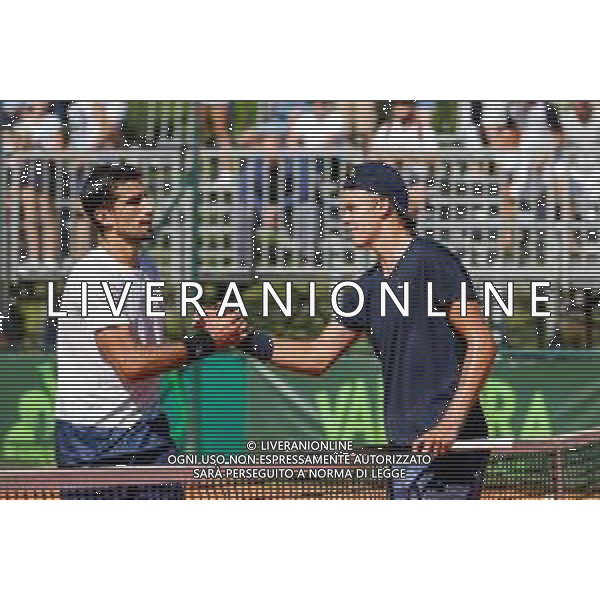 Corradino/LMedia - ATP Challenger Milano 2021 - Tennis Internationals 25 June 2021 - Aspria Harbour Club, milan, Italy Photo showing: The Danish tennis player Holger Rune and The Argentine tennis player Pedro Cachin @Corradino/LMedia/AGENZIA ALDO LIVERANI SAS