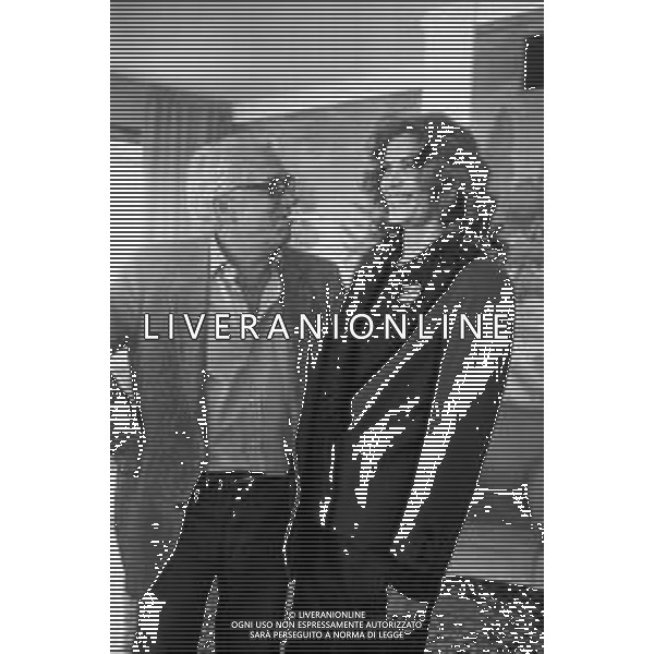 NEG-RETROSPETTIVA FLORINDA BOLKAN ATTRICE NELLA FOTO CON IL REGISTA GIUSEPPE PATRONI GRIFFI A MILANO TERRAZZA MARTINI NEL 1986 AG. ALDO LIVERANI SAS