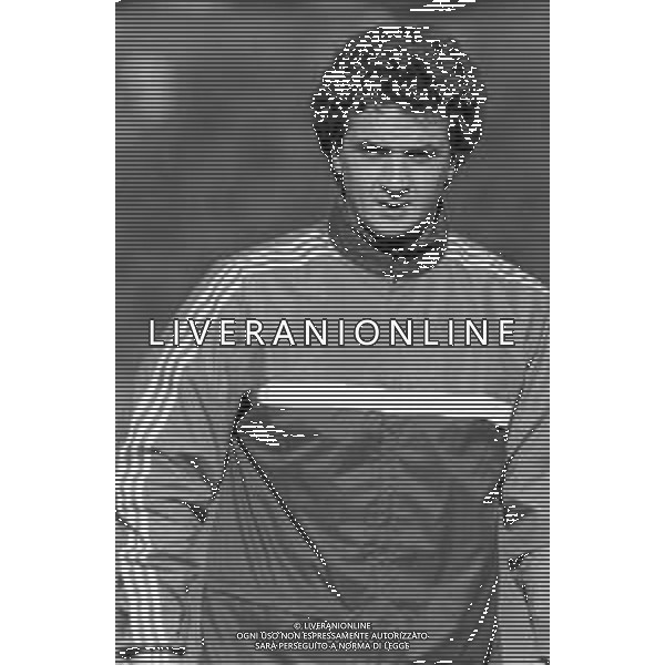 RETROSPETTIVA EVARISTO BECCALOSSI CALCIATORE CON LA MAGLIA DEL MONZA CAMPIONATO CALCIO SERIE B 1985-1986 DURANTE L\'ALLENAMENTO AG. ALDO LIVERANI SAS