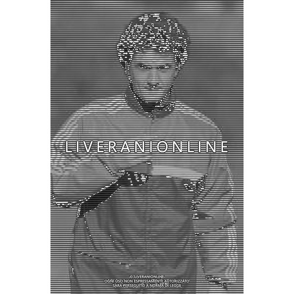 RETROSPETTIVA EVARISTO BECCALOSSI CALCIATORE CON LA MAGLIA DEL MONZA CAMPIONATO CALCIO SERIE B 1985-1986 DURANTE L\'ALLENAMENTO AG. ALDO LIVERANI SAS