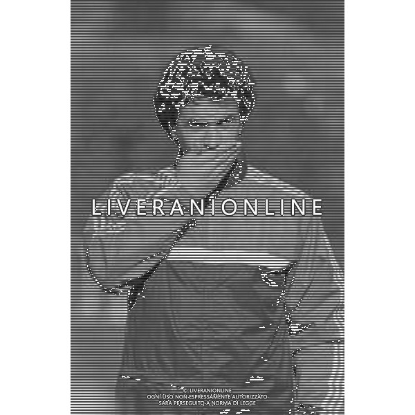 RETROSPETTIVA EVARISTO BECCALOSSI CALCIATORE CON LA MAGLIA DEL MONZA CAMPIONATO CALCIO SERIE B 1985-1986 DURANTE L\'ALLENAMENTO AG. ALDO LIVERANI SAS