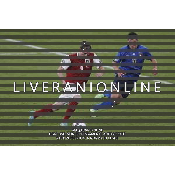 Campionato Europeo UEFA EURO 2020 gara degli Ottavi di finale ITALIA vs AUSTRIA del 26/06/2021 - nella foto: Marcel Sabitzer Pessina Matteo(Italia) ©Claudio Zamagni/Agenzia Aldo Liverani s.a.s. Marcel Sabitzer Pessina Matteo(Italia) during European UEFA Championship - UEFA Euro 2020 soccer match between Italy and Austria at Wembley Stadium in London on June 26 2021 photo credit by Claudio Zamagni/Aldo Liverani Photo Agency/AGENZIA ALDO LIVERANI SAS