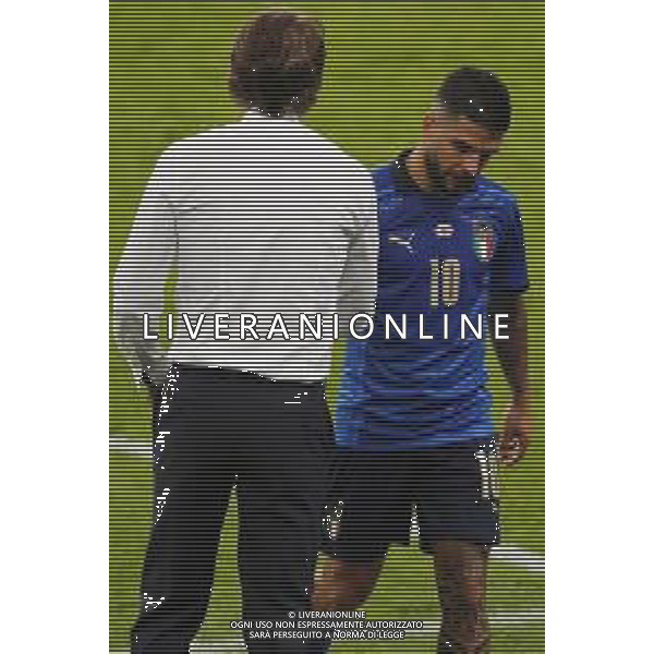 Campionato Europeo UEFA EURO 2020 gara degli Ottavi di finale ITALIA vs AUSTRIA del 26/06/2021 - nella foto: Insigne Lorenzo(Italia) Mister Roberto Mancini(Italia) ©Claudio Zamagni/Agenzia Aldo Liverani s.a.s. Insigne Lorenzo(Italia) Mister Roberto Mancini(Italia) during European UEFA Championship - UEFA Euro 2020 soccer match between Italy and Austria at Wembley Stadium in London on June 26 2021 photo credit by Claudio Zamagni/Aldo Liverani Photo Agency/AGENZIA ALDO LIVERANI SAS