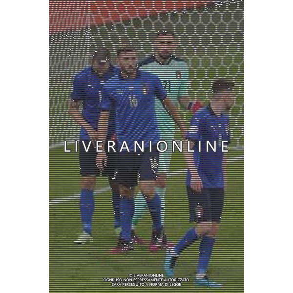 Campionato Europeo UEFA EURO 2020 gara degli Ottavi di finale ITALIA vs AUSTRIA del 26/06/2021 - nella foto: Donnarumma Gianluigi(Italia) Cristante Bryan(Italia)Bonucci Leonardo(Italia)Jorginho(Italia) ©Claudio Zamagni/Agenzia Aldo Liverani s.a.s. during European UEFA Championship - UEFA Euro 2020 Donnarumma Gianluigi(Italia) Cristante Bryan(Italia)Bonucci Leonardo(Italia)Jorginho(Italia)soccer match between Italy and Austria at Wembley Stadium in London on June 26 2021 photo credit by Claudio Zamagni/Aldo Liverani Photo Agency/AGENZIA ALDO LIVERANI SAS