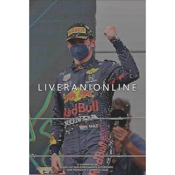 Race winner Max Verstappen (NLD) Red Bull Racing celebrates on the podium. 27.06.2021. Formula 1 World Championship, Rd 8, Steiermark Grand Prix, Spielberg, Austria, Race Day. - www.xpbimages.com, EMail: requests@xpbimages.com © Copyright: Batchelor / XPB Images/AGENZIA ALDO LIVERANI SAS - ITALY ONLY EDITORIAL USE ONLY